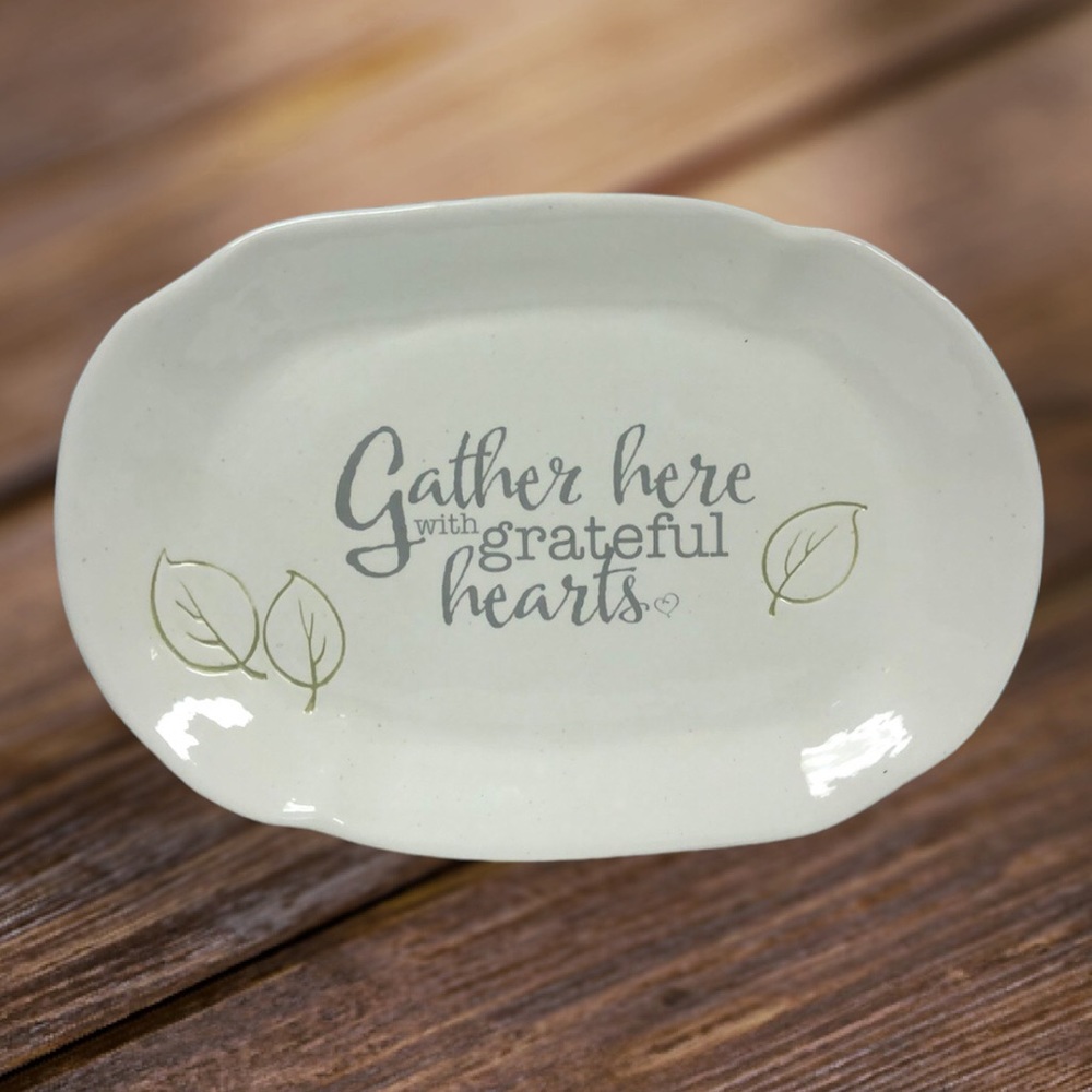 Precious Moments Large 17.5” x 12” Platter GATHER HERE WITH‎ GRATEFUL HEARTS